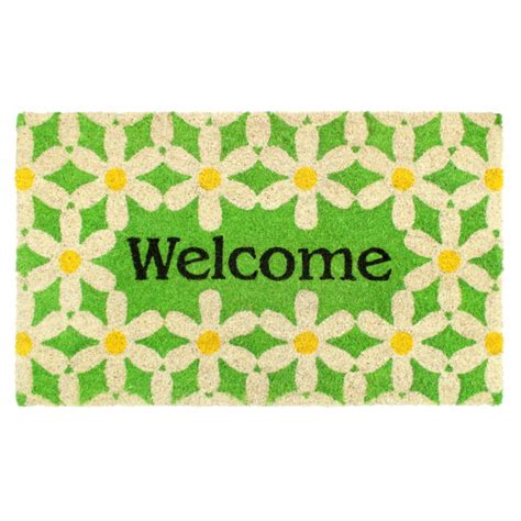 Rugsmith Machine Tufted Daisy Indoor And Outdoor Coir Doormat 18 X 30