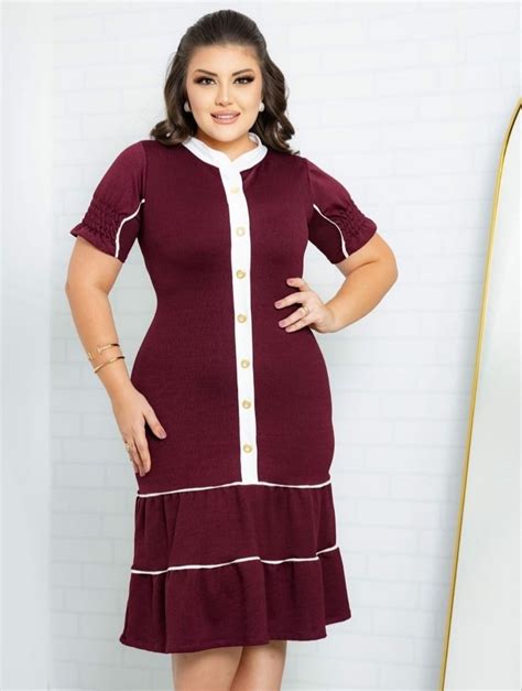 Vestido Midi Plus Size Catarina Moda Evangélica Feminina