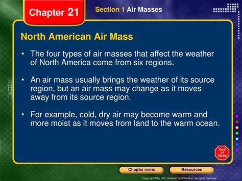 Chapter 21 Section 1 Air Masses Air Masses Ppt Download