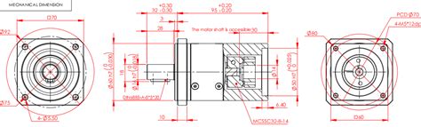 High Precision Low Backlash Planetary Gearbox Square Flange Reduction