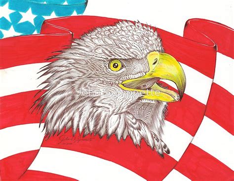 "American Flag Eagle Drawing" by John Symonette | Redbubble