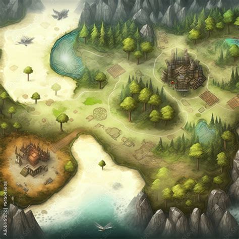 Big Game Level Map, Board Game Digital Concept Art Realistic Background ...