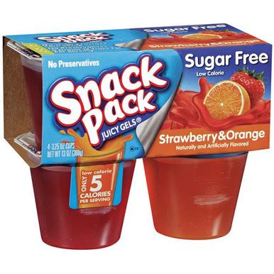 HUNTS SNACK PACK JELLO GELATIN CUPS STRAWBERRY and ORANGE SUGAR FREE ...