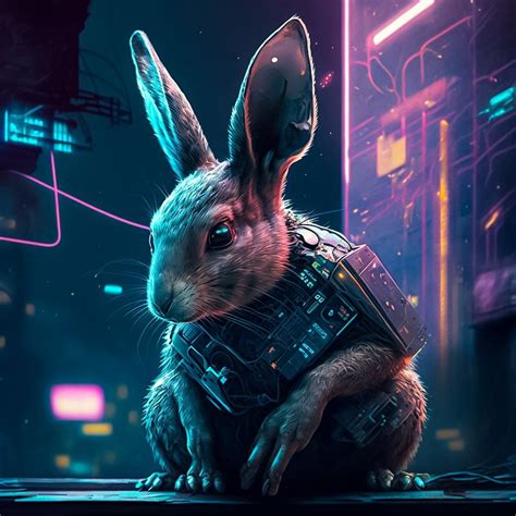 Cyberpunk Art Ball Lights Sci Fi Fantasy Wallpaper Ideas Rabbits