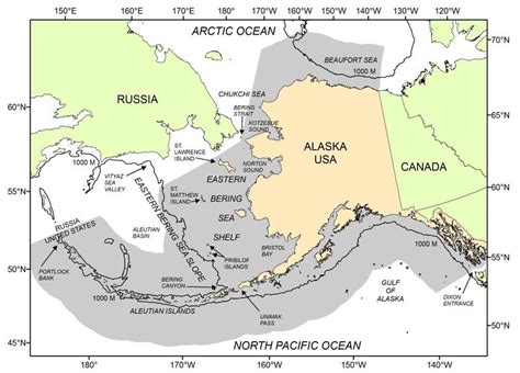 Overview map of the study area, with the US Exclusive Economic Zone in ...