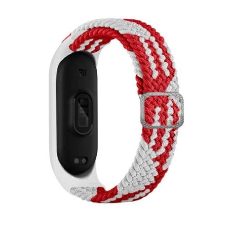 Beline Pasek Mi Band Textile Red White Czerwony Bia Y Beline