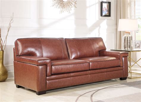 Beautiful Abbyson Leo Top Grain Leather Sofa Satisfy Your Imagination