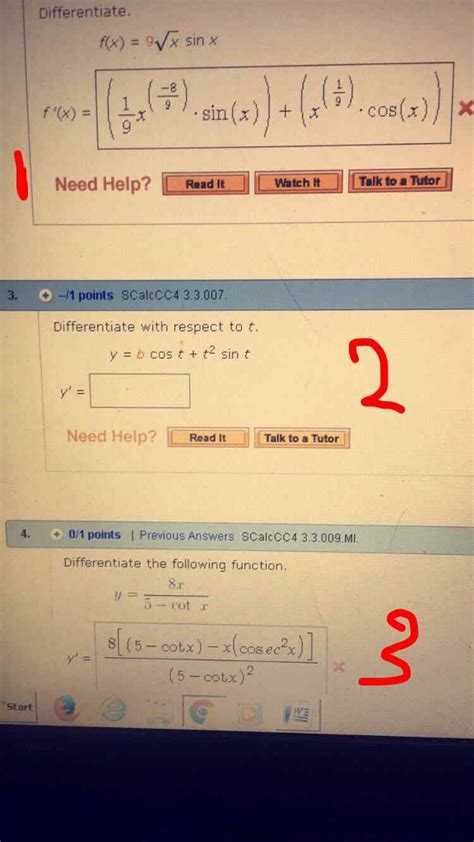 Solved Differentiate F X 9squreroot X Sin X F X