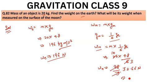 Mass Of An Object Is Kg Find The Weight On The Earth What Will Be