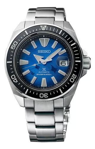 Relógio Seiko Srpe33k1 King Samurai Manta Ray Save Ocean Cor da correia