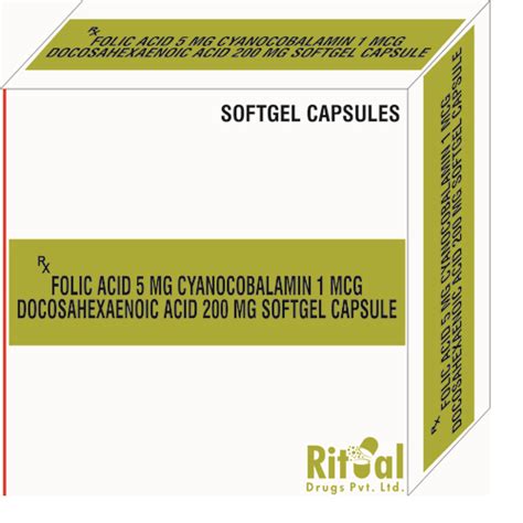 Folic Acid 5mg Cyanocobalamin 1mcg Docosahexaenoic Acid 200mg Sof