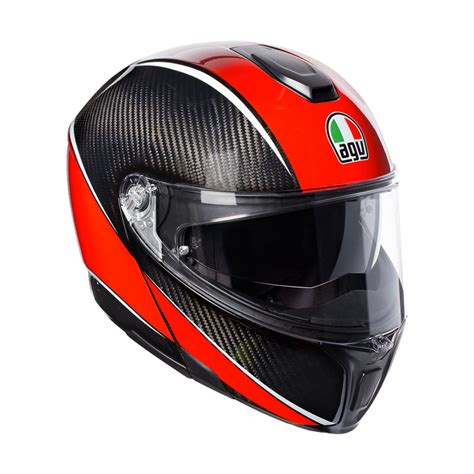 Agv Sportmodular Aero Carbon Red Agv 1201a2iy 003 Modular Helmets