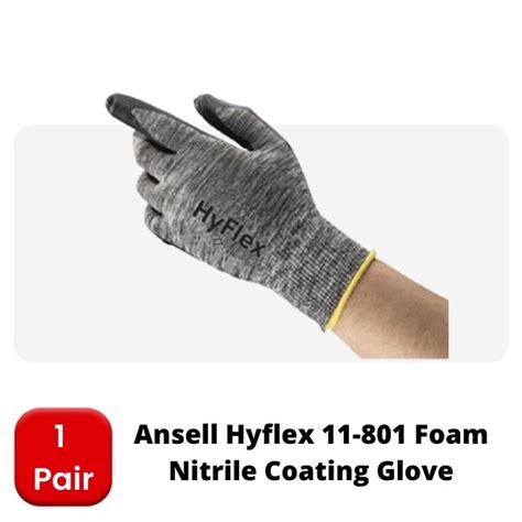 Ansell Hyflex 11 801 Foam Nitrile Coating Glove