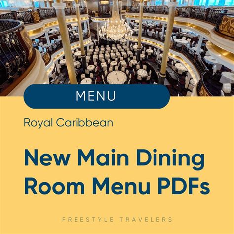 New Royal Caribbean Main Dining Room Menu Pdfs Fleetwide Dining