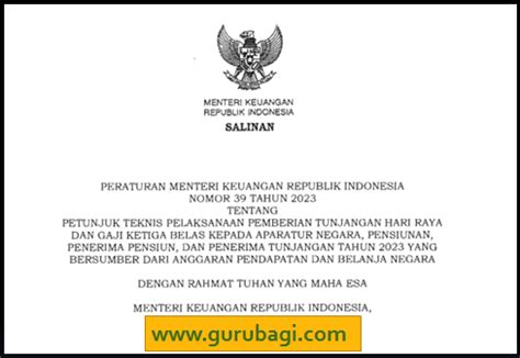 Pp Nomor Tahun Tentang Pemberian Thr Dan Gaji Ke Asn Dan