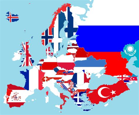 Flag Map of Europe but it's JUST red, white, and blue. : r/MapPorn