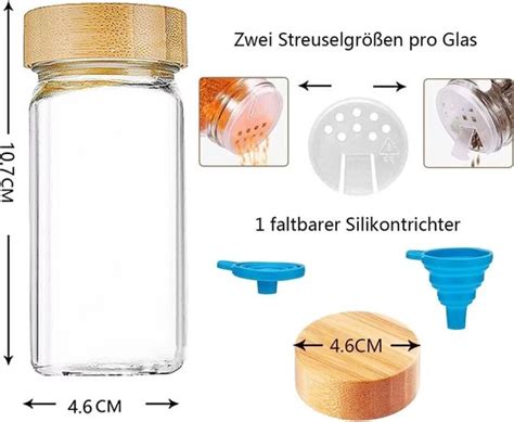 Kruidenpotjes Vierkant Set Van Stuks Met Bamboedeksel