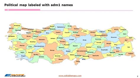 Turkey Map with 81 Provinces - Editable PowerPoint Maps