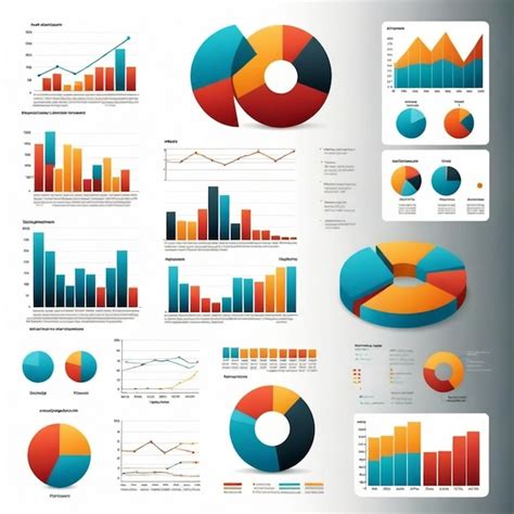 Premium Vector A Collection Of Colorful Graphs And Charts On A White