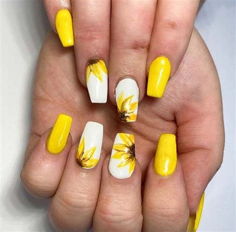 Lovely Sunflower Nail Designs To Brighten Your Mood Sunflower