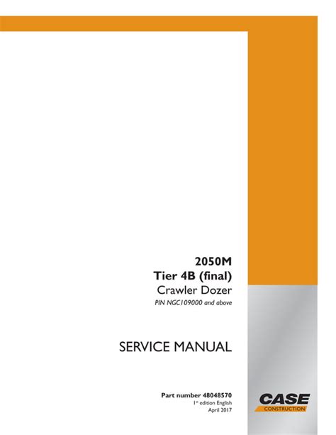 Case 2050 M Tier 4b Final Crawler Dozer Service Repair Manual