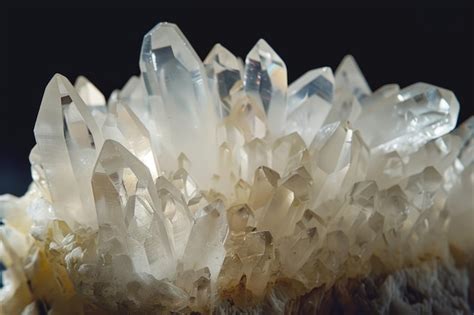Premium Photo Rare White Quartz Crystal Cluster Isolated On Black
