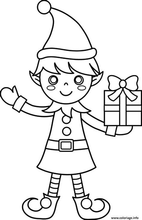 Lutin Coloriage Cool Galerie Lutin De Noel Coloriage Facile Dessin A