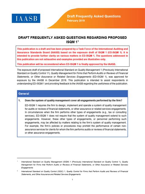 Iaasb Faq For Proposed Isqm 1 Pdf Risk Computer Network