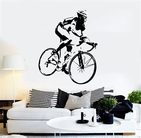 Vinyl Wall Decal Racing Cyclist Bike Bicycle Stickers Mural Unique T