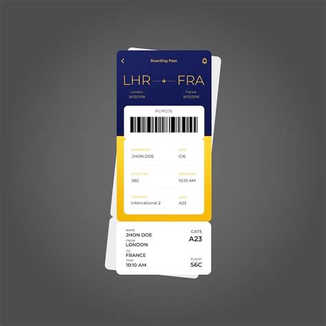 Premium Vector Vertical Boarding Pass Or Airline Ticket Template