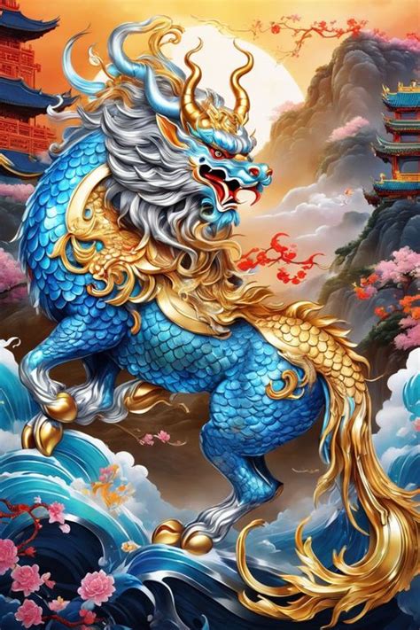 Pin by Tan KK on 麒麟 Mythical beasts Qilin Dragon artwork fantasy