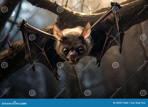 Vampire Bat Hanging Upside Down Stock Illustration - Illustration of ...