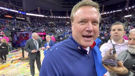 Kansas Coach Bill Self On The Court After Winning The Big Tourney