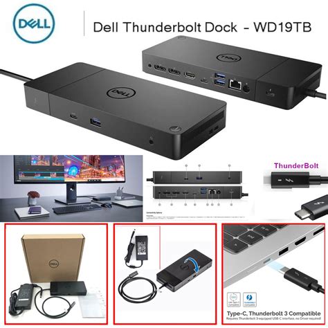 Dell WD19TB Thunderbolt 4K Dock With 180w Adapter USB 3 1 Gen 1 USB C