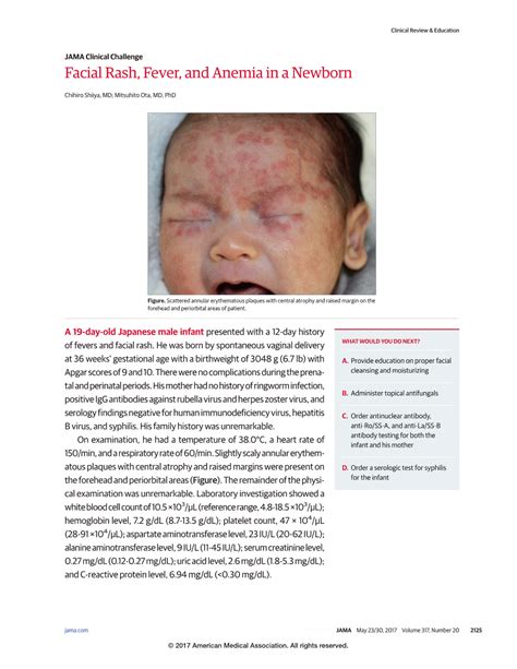 Facial Rash Fever And Anemia In A Newborn Dermatology Jama The