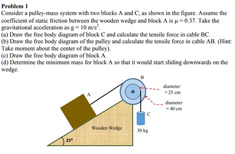 Solved Consider A Pulley Mass System With Two Blocks A And