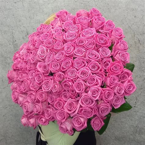 Розы розовые (60см) Эквадор