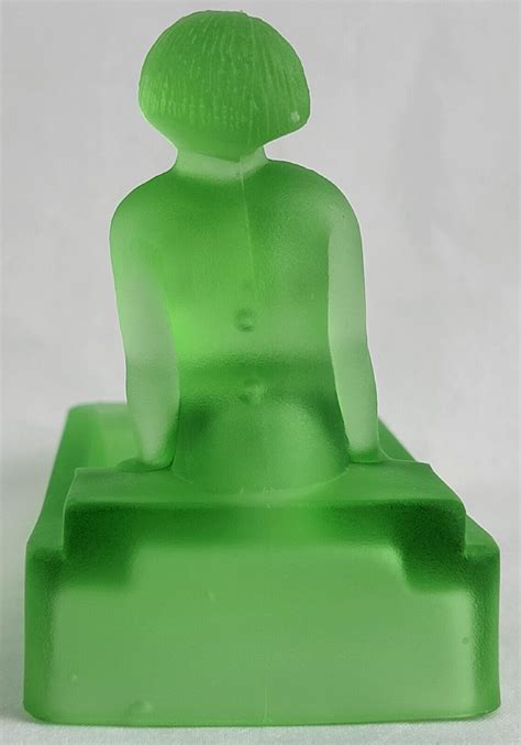 Lalique Heinrich Hoffman Vaseline Bather Uranium Glass Nude Art Deco