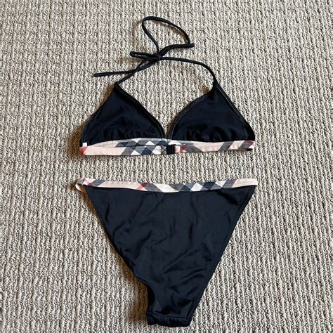 Burberry Triangle Bikini Set Black Nova Check London Gem