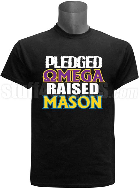 Omega Psi Phi Raised Mason Screen Printed T Shirt Black Pre