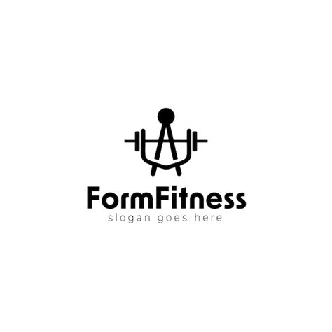 Fitness Langhantel Vektor Logo Design Premium Vektor