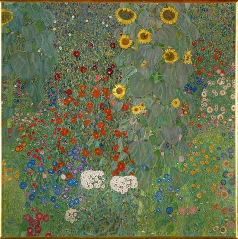 Garten Mit Sonnenblumen Von Gustav Klimt Kunstdruck