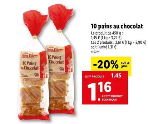 Promo 10 Pains Au Chocolat Maître Jean Pierre chez Lidl iCatalogue fr