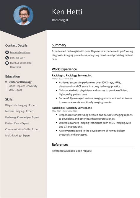 Radiologist CV Examples Template 20 Tips