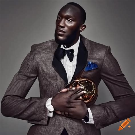 Romelu Lukaku In A Suit Collecting The Ballon D Or