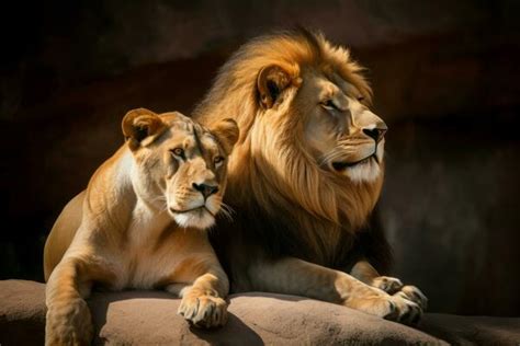 Lion Couple Stock Photos, Images and Backgrounds for Free Download