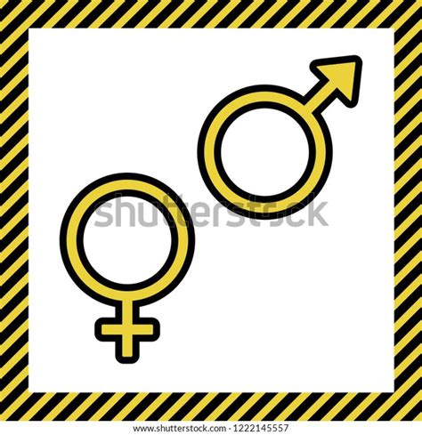 Sex Symbol Sign Vector Warm Yellow Stock Vector Royalty Free 1222145557 Shutterstock