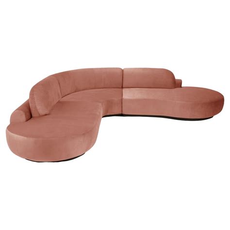 Naked Curved Sectional Sofa Piece With Beech Ash And Paris