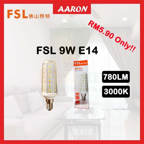 FSL Led Bulb E14 9W 3k Quality Item Bulb With 3000k Warmwhite Original