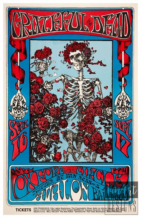 Grateful Dead Avalon Ballroom Concert Poster Grateful Dead Vintage Poster Retro Rock Poster